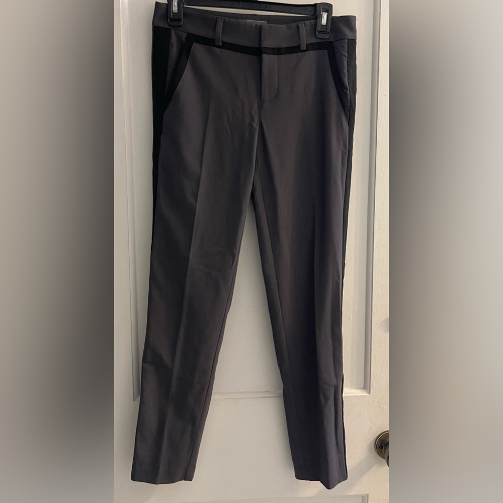 Vince Gray Black V3111-21076 Tuxedo Stripe slim straight Women’s Size 2
